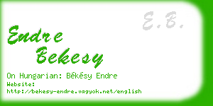 endre bekesy business card