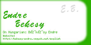 endre bekesy business card